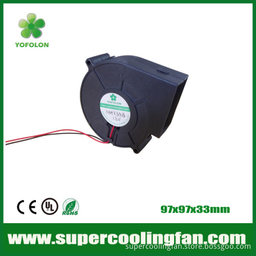97x97x33mm 12V 0.4A Sleeve bearing high flow centrifugal dc axial blower fan